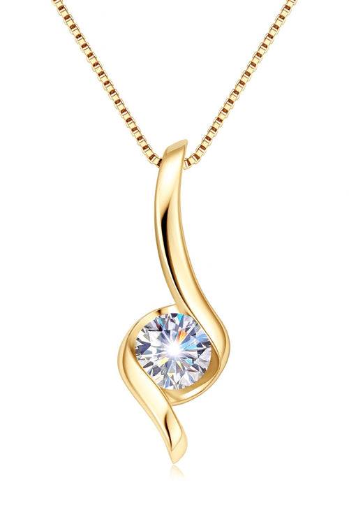 Moissanit-Halskette – 1 Karat | 925er Silber, Platin- & 18K Vergoldung