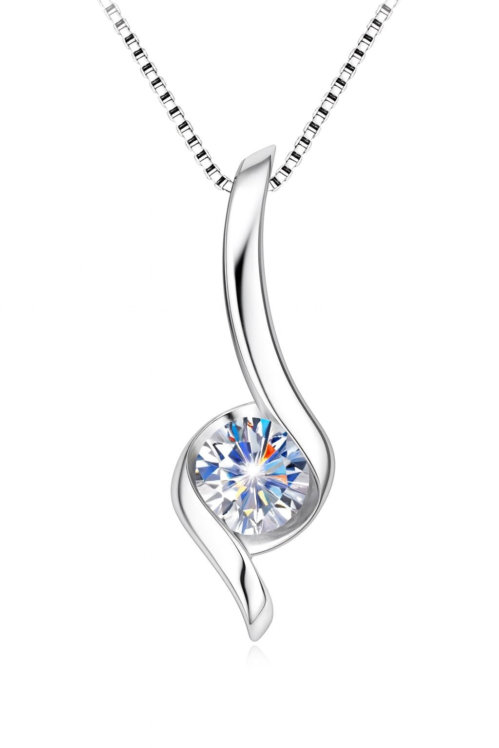 Moissanit-Halskette – 1 Karat | 925er Silber, Platin- & 18K Vergoldung