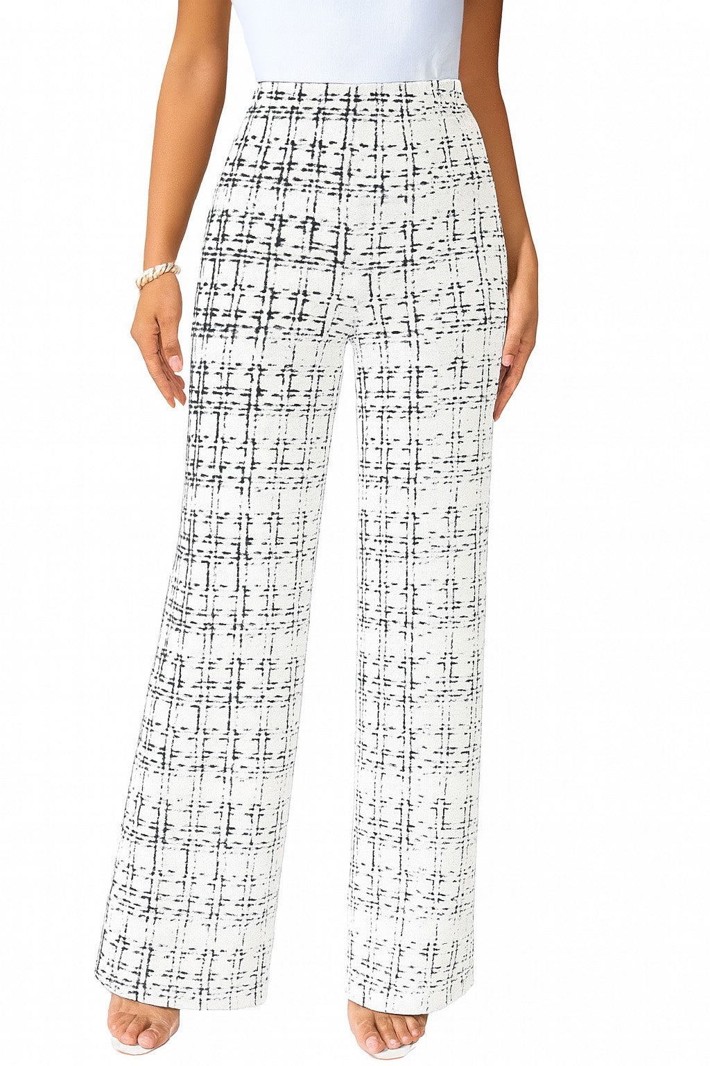 Plaid Wide Leg Pants