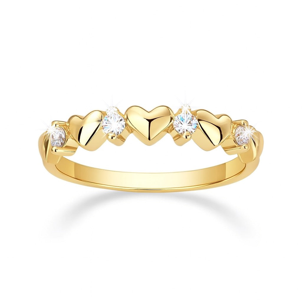 Zarter Herz-Moissanit-Ring – 18K vergoldetes 925er Silber (0.12 ct)