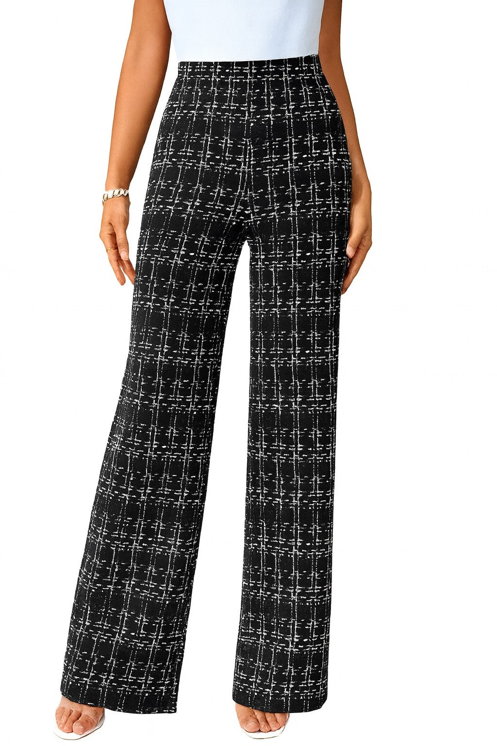 Plaid Wide Leg Pants
