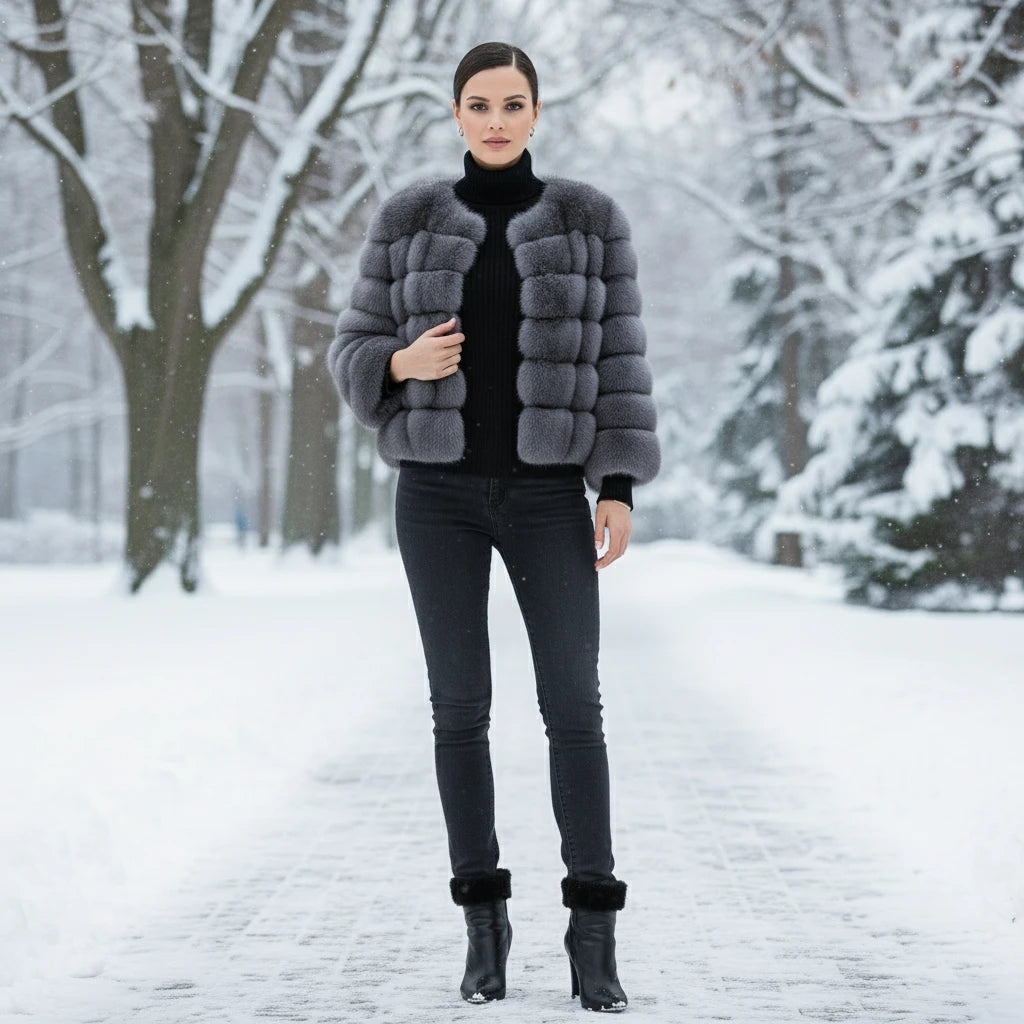 Kunstfuchspelz Jacke